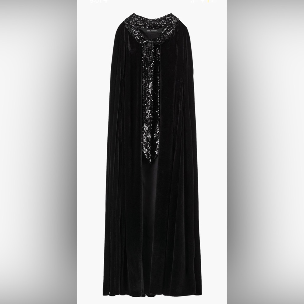 Zara - Long Velvet Sequin Cape